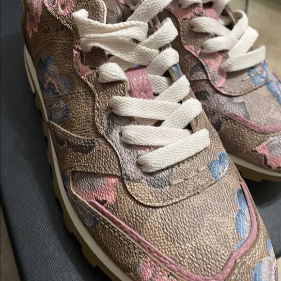 Coach C118 Runner with  Kaffe Fassett Print Sneakers Size 7B - Picture 3 of 5